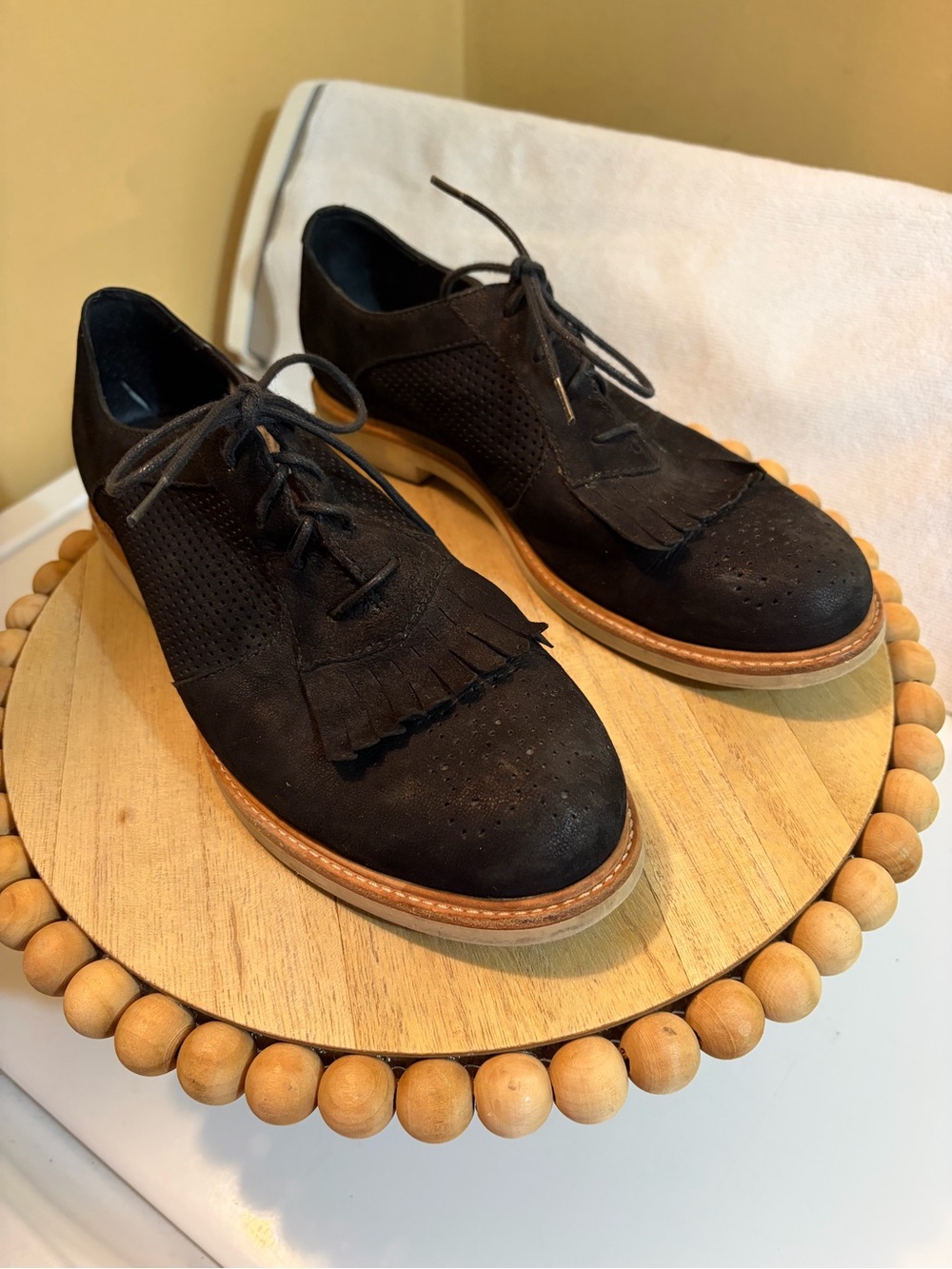 UGG Men's Black Suede Kiltie Derby Shoes